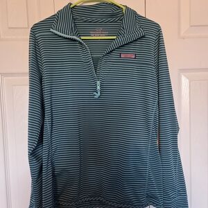 Vineyard Vines Performance Shep Shirt with Blue and Green Stripes